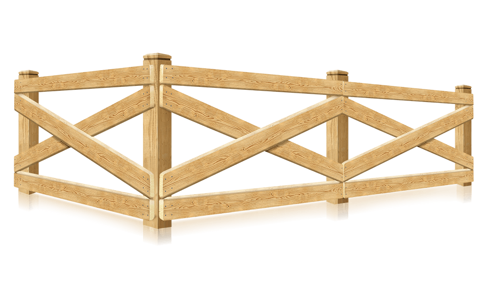 Crossbuck decorative farm fence in the Sarasota area.