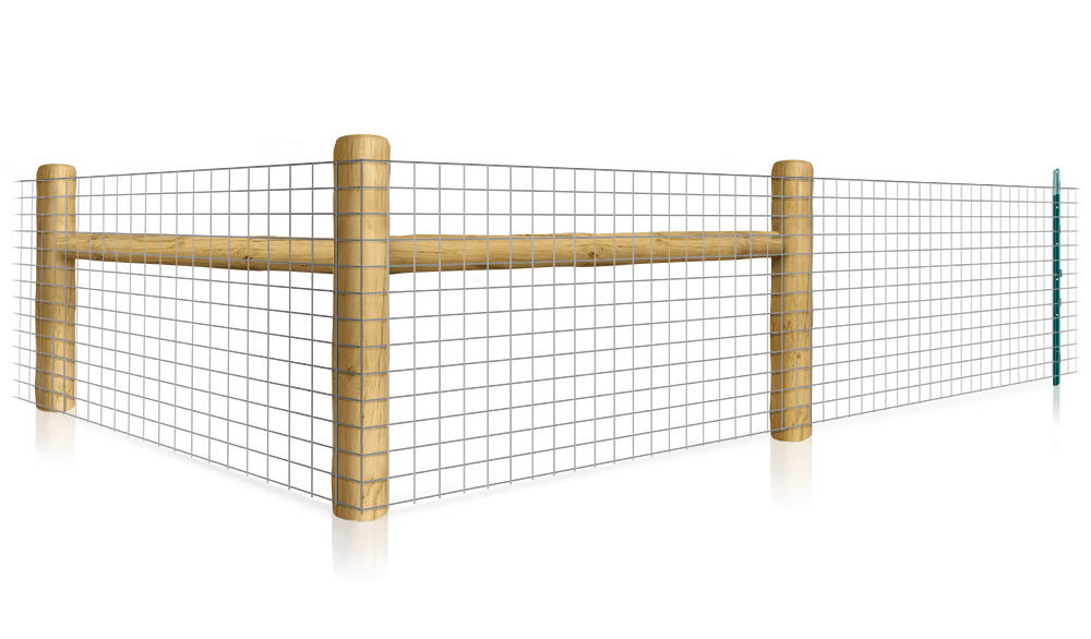 Wire Mesh T-post fence with H-brace for farms in the Sarasota area.