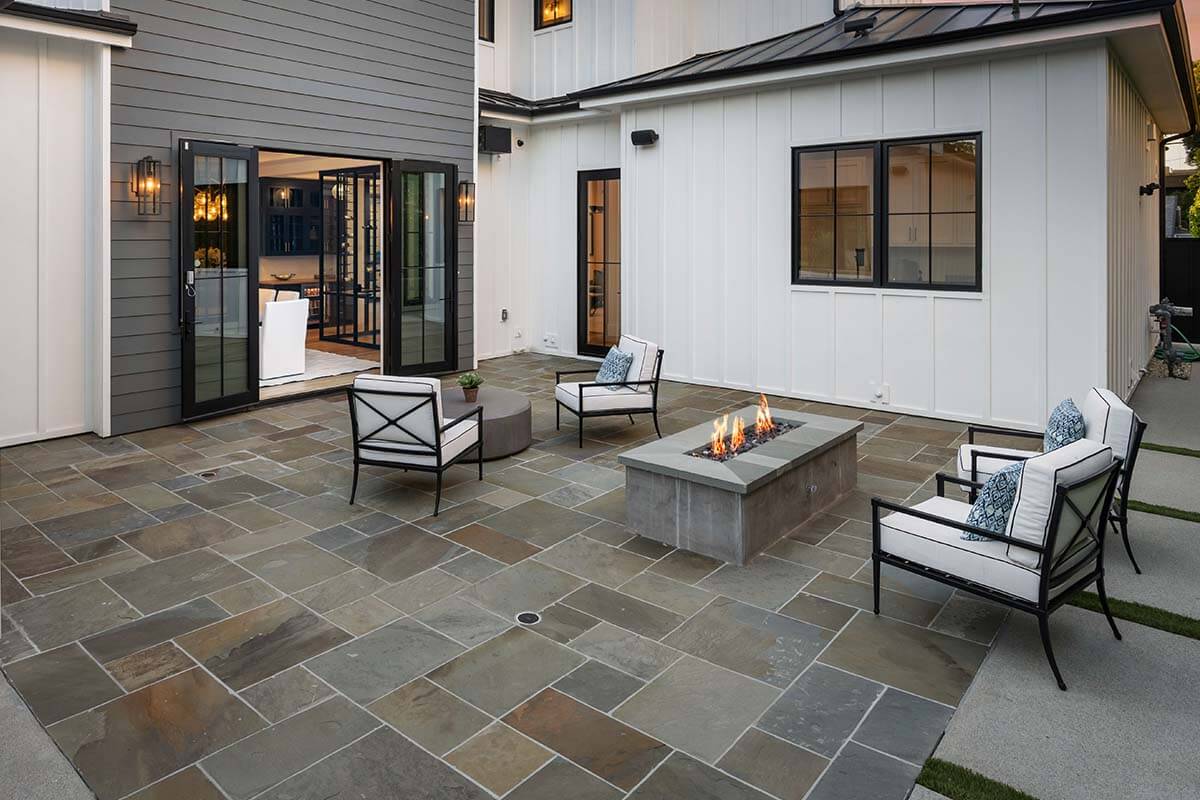 Patio with fire pit installed in Siesta Key