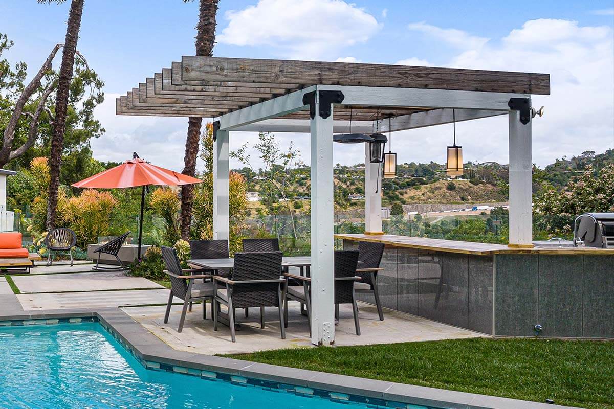 Wood Beam Pergola w/ Patio Pavers for Osprey FL